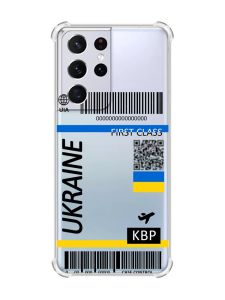Чохол з потовщеними кутами на Samsung Galaxy S21 Ultra :: Авіаквиток Україна (принт 262)