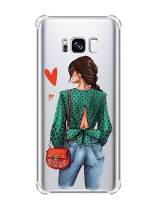 Чохол з потовщеними кутами на Samsung Galaxy S8 :: Дівчина в зеленому (принт 224)