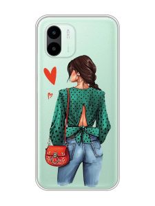 Прозорий чохол на Xiaomi Redmi A1 :: Дівчина в зеленому (принт 224)