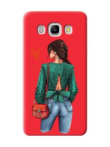 Матовий червоний чохол на Samsung Galaxy J5 (2016) J510 :: Дівчина в зеленому (принт 224)