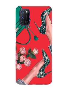 Матовий червоний чохол на Oppo A52/ A72/ A92 :: Туфельки і квіти (принт 225)