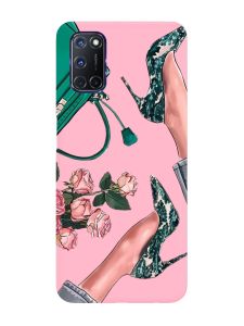 Матовий рожевий чохол на Oppo A52/A72/A92 :: Туфельки і квіти (принт 225)