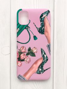 Матовий рожевий чохол на Samsung Galaxy A04E/A042 :: Туфельки і квіти (принт 225)