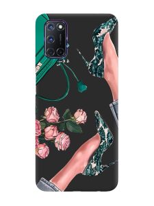 Матовий чорний чохол на Oppo A52/A72/A92 :: Туфельки і квіти (принт 225)