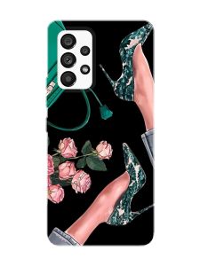Матовий чорний чохол на Samsung Galaxy A53 4G/5G :: Туфельки і квіти (принт 225)