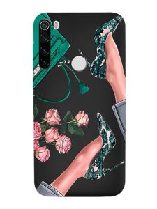 Матовий чорний чохол на Xiaomi Redmi Note 8T :: Туфельки і квіти (принт 225)