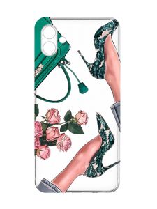 Прозорий чохол на Samsung Galaxy A04e/A042 :: Туфельки і квіти (принт 225)