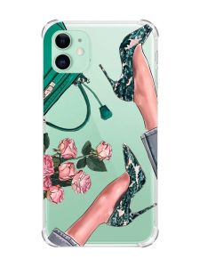 Чохол з потовщеними кутами на Apple iPhone 11 (6.1) :: Туфельки і квіти (принт 225)