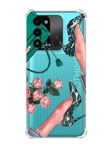 Чохол з потовщеними кутами на TECNO Spark Go 2022 :: Туфельки і квіти (принт 225)