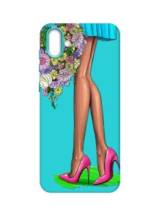 Матовий бірюзовий чохол на Samsung Galaxy A04 :: Квітковий настрій (принт 226)