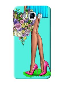 Матовий бірюзовий чохол на Samsung Galaxy J7(2016) J710 :: Квітковий настрій (принт 226)