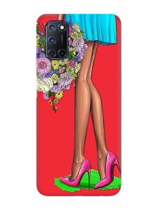Матовий червоний чохол на Oppo A52/ A72/ A92 :: Квітковий настрій (принт 226)