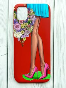 Матовий червоний чохол на Samsung Galaxy A04E/A042 :: Квітковий настрій (принт 226)