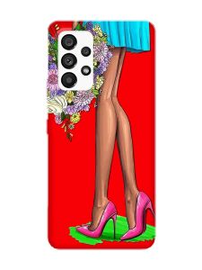 Матовий червоний чохол на Samsung Galaxy A53 4G/5G :: Квітковий настрій (принт 226)