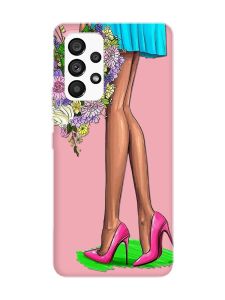 Матовий рожевий чохол на Samsung Galaxy A53 4G/5G :: Квітковий настрій (принт 226)