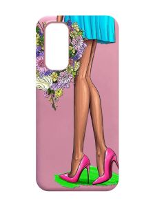 Матовий рожевий чохол з відкритою камерою на Xiaomi Redmi Note 11 4G :: Квітковий настрій (принт 226)