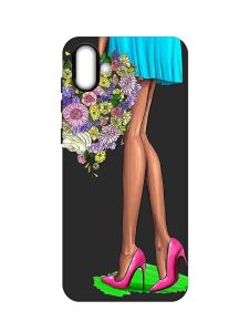 Матовий чорний чохол на Samsung Galaxy A04 :: Квітковий настрій (принт 226)