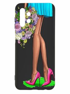 Матовий чорний чохол на Samsung Galaxy A13 4G :: Квітковий настрій (принт 226)