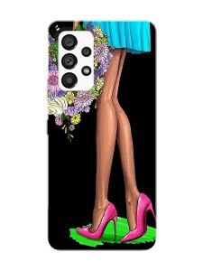 Матовий чорний чохол на Samsung Galaxy A53 4G/5G :: Квітковий настрій (принт 226)
