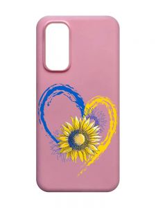 Матовий рожевий чохол на Xiaomi Redmi Note 11 4G :: Серце з соняхом. Україна (принт 260)