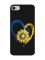 Матовий чорний чохол на iPhone 7 / 8 :: Серце з соняхом. Україна (принт 260)