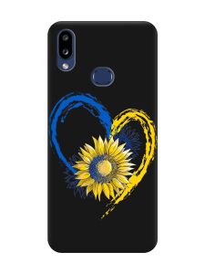 Матовий чорний чохол на Samsung Galaxy A10ѕ A107 :: Серце з соняхом. Україна (принт 260)