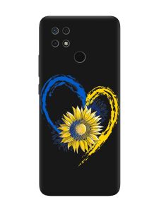 Матовий чорний чохол на Xiaomi Redmi 10C :: Серце з соняхом. Україна (принт 260)