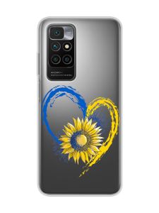 Прозорий чохол для Xiaomi Redmi 10 :: Серце з соняхом. Україна (принт 260)