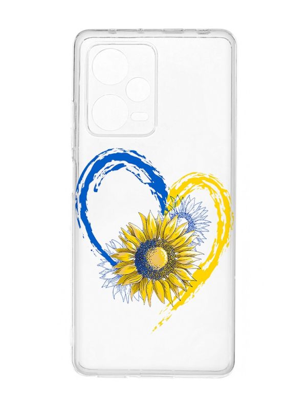 Прозорий чохол на Xiaomi Redmi Note 12 Pro 5G :: Серце з соняхом. Україна (принт 260)