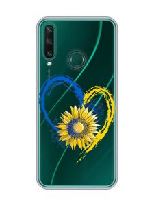 Прозорий чохол на Huawei Y6p :: Серце з соняхом. Україна (принт 260)