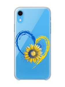 Прозорий чохол на iPhone XR :: Серце з соняхом. Україна (принт 260)
