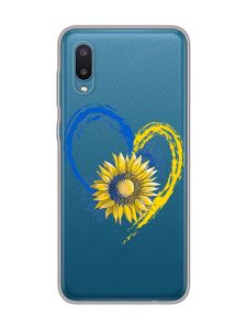 Прозорий чохол на Samsung Galaxy A02/A022 (2021) :: Серце з соняхом. Україна (принт 260)