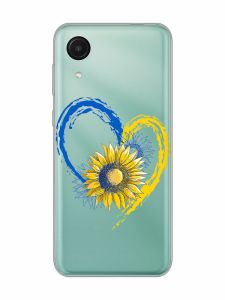 Прозорий чохол на Samsung Galaxy A03 Core / A032 :: Серце з соняхом. Україна (принт 260)