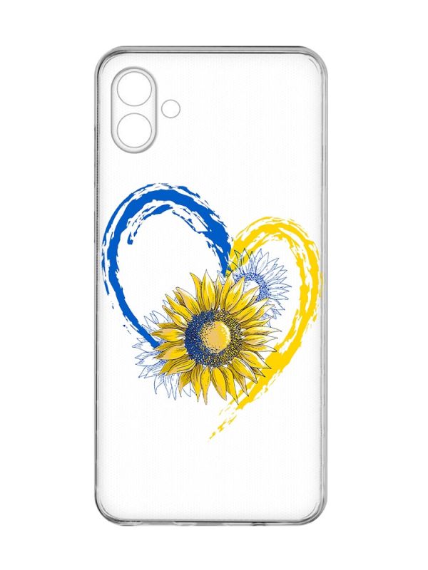 Прозорий чохол на Samsung Galaxy A04e/A042 :: Серце з соняхом. Україна (принт 260)