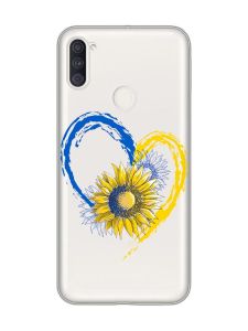 Прозорий чохол на Samsung Galaxy A11 :: Серце з соняхом. Україна (принт 260)