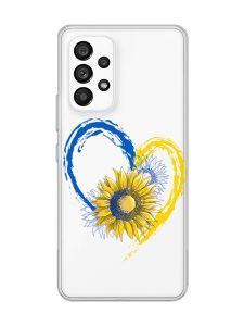 Прозорий чохол на Samsung Galaxy A53  :: Серце з соняхом. Україна (принт 260)