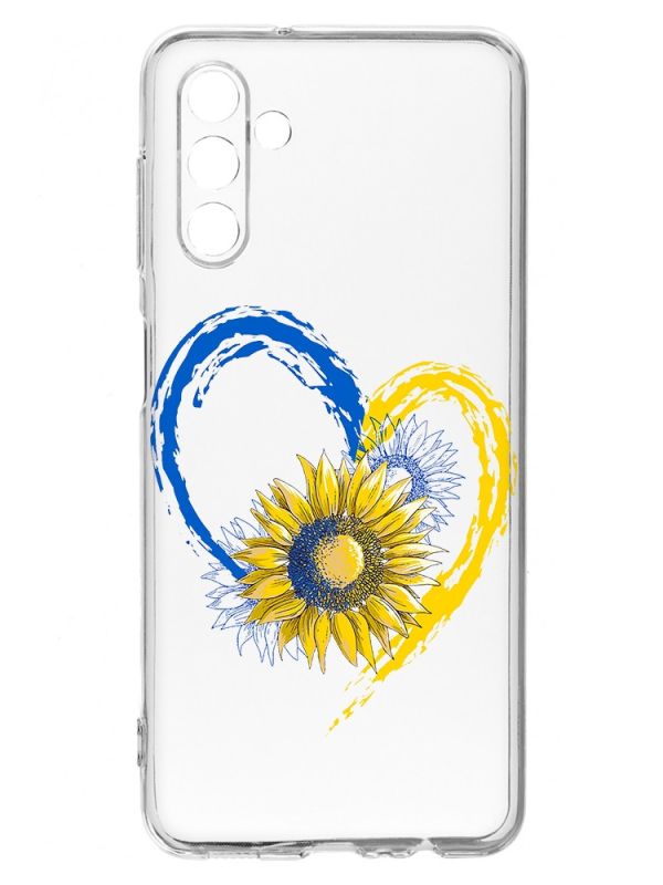 Прозорий чохол на Samsung Galaxy A54 5G / A546 :: Серце з соняхом. Україна (принт 260)