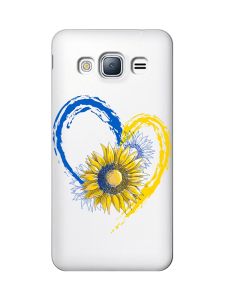 Прозорий чохол на Samsung Galaxy J3 2016 (J310) :: Серце з соняхом. Україна (принт 260)