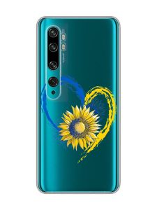 Прозорий чохол на Xiaomi Mi Note 10/Note 10 Pro :: Серце з соняхом. Україна (принт 260)