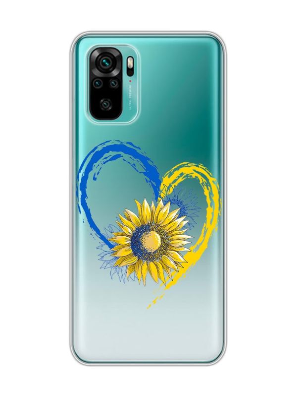 Прозорий чохол на Xiaomi Redmi Note 10 / Note 10s  :: Серце з соняхом. Україна (принт 260)