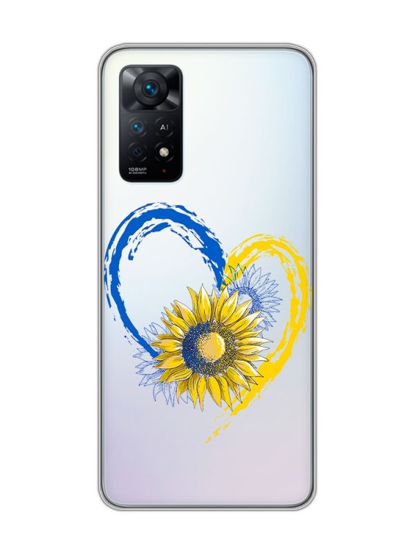 Прозорий чохол на Xiaomi Redmi Note 11 Pro :: Серце з соняхом. Україна (принт 260)