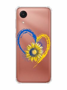 Чохол з потовщеними кутами на Samsung Galaxy A03 Core/A032 :: Серце з соняхом. Україна (принт 260)