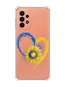 Чохол з потовщеними кутами на Samsung Galaxy A23 :: Серце з соняхом. Україна (принт 260)