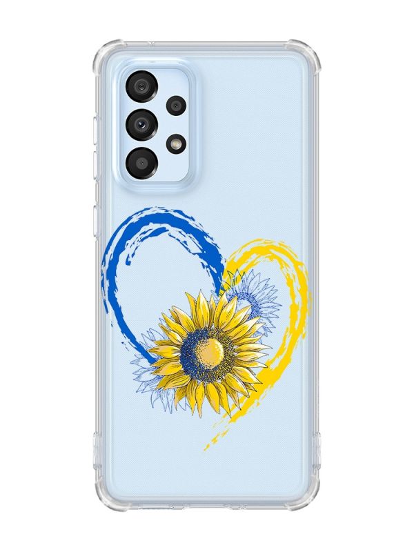 Чохол з потовщеними кутами на Samsung Galaxy A33 5G :: Серце з соняхом. Україна (принт 260)