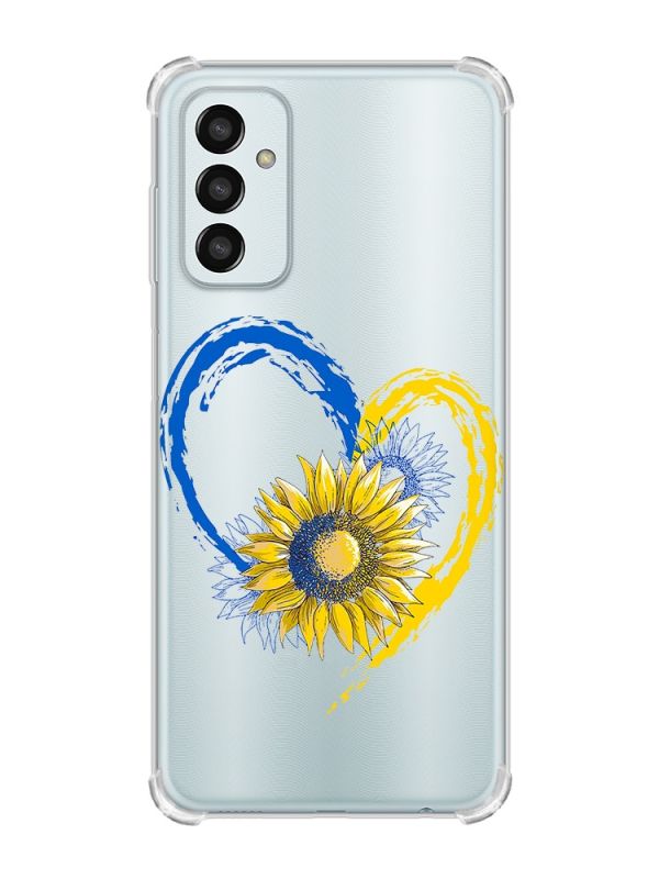 Чохол із потовщеними кутами на Samsung Galaxy M13 4G :: Серце з соняхом. Україна (принт 260)