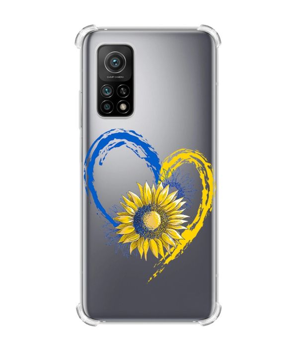 Чохол з потовщеними кутами для Xiaomi Mi 10T/Mi 10T Pro :: Серце з соняхом. Україна (принт 260)