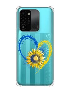 Чохол з потовщеними кутами на TECNO Spark Go 2022 :: Серце з соняхом. Україна (принт 260)