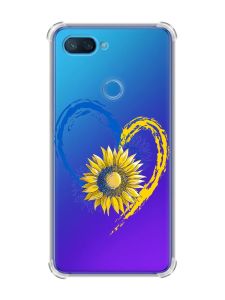 Чохол із потовщеними кутами на Xiaomi Mi 8 Lite :: Серце з соняхом. Україна (принт 260)
