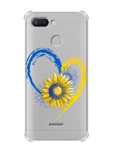Чохол із потовщеними кутами для Xiaomi Redmi 6 :: Серце з соняхом. Україна (принт 260)