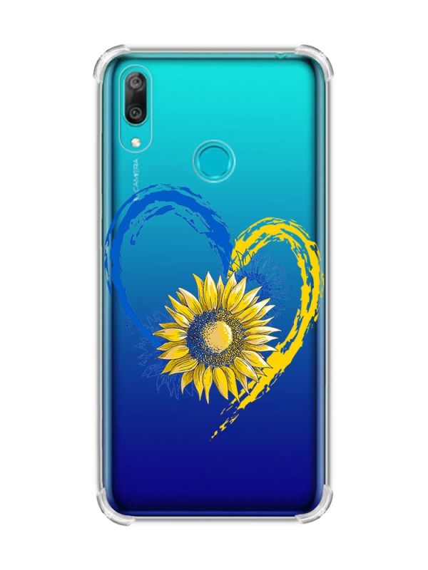 Чохол з потовщеними кутами Huawei Y7 2019/Y7 prime 2019 :: Серце з соняхом. Україна (принт 260)